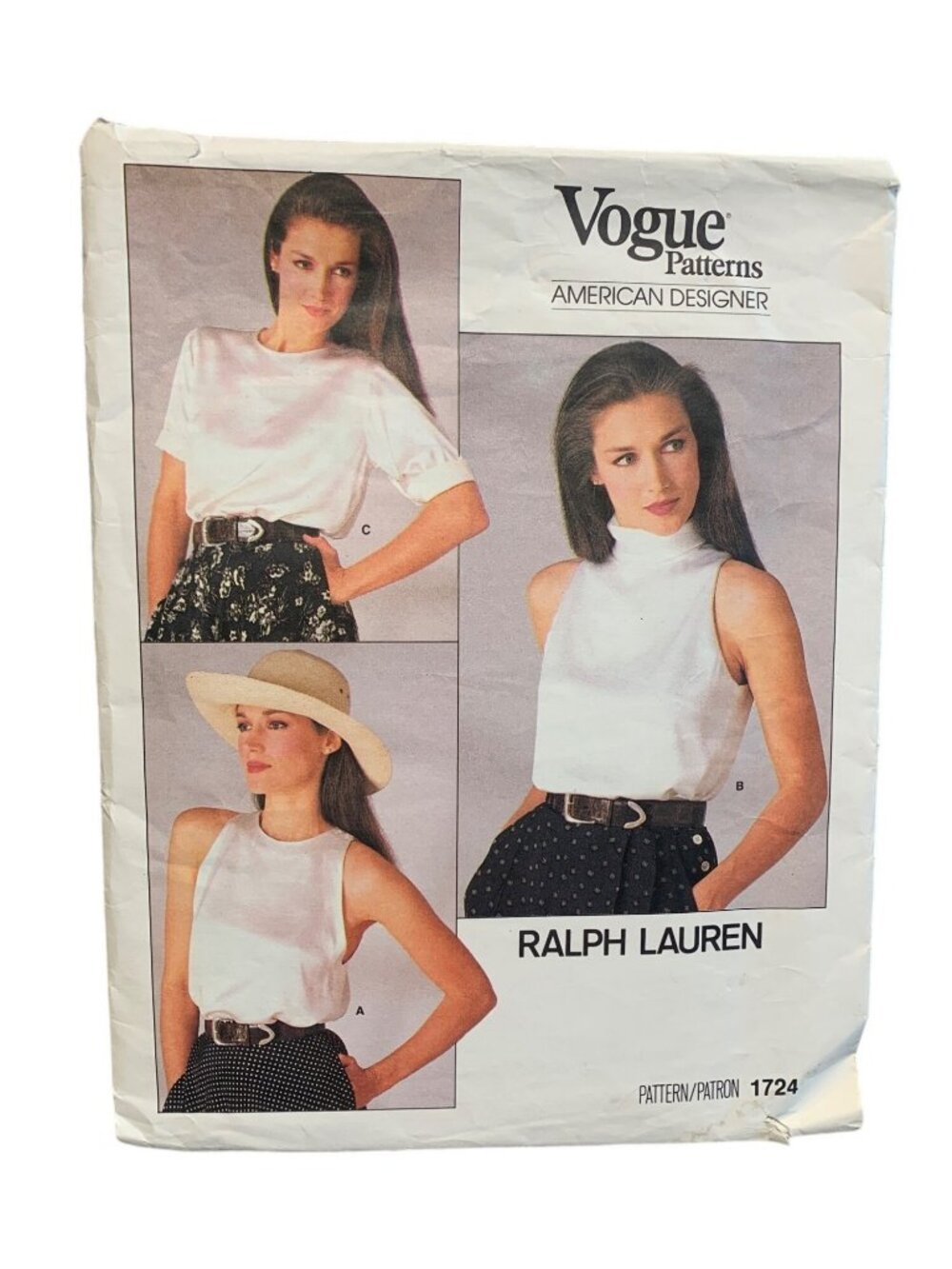 Vogue Patterns 1724 Ralph Lauren Shirt Size 10 Women's Sewing Pattern
